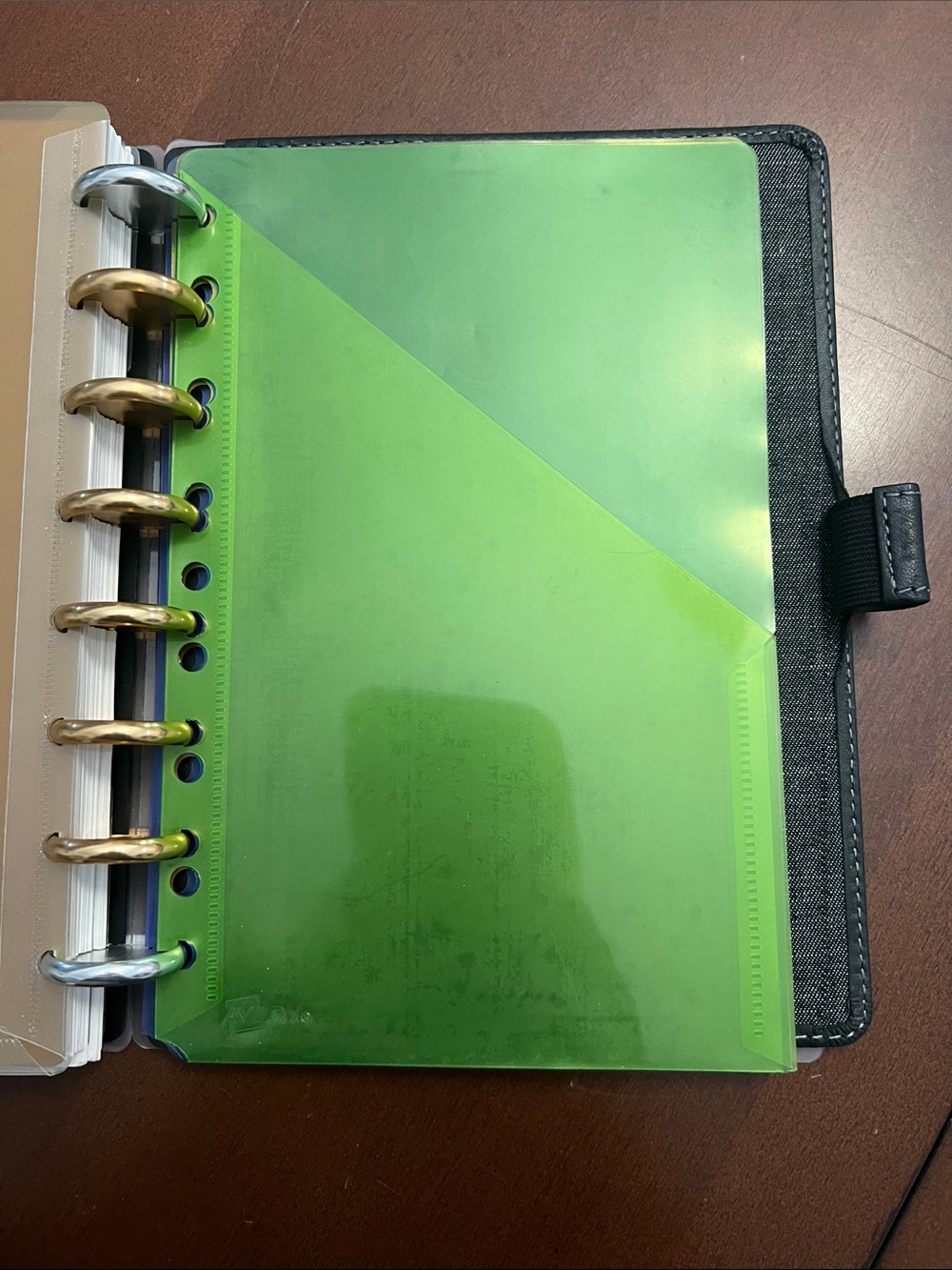Levenger Black Leather Circa Fold-Over Notebook Junior Size. - Picture 7 of 8